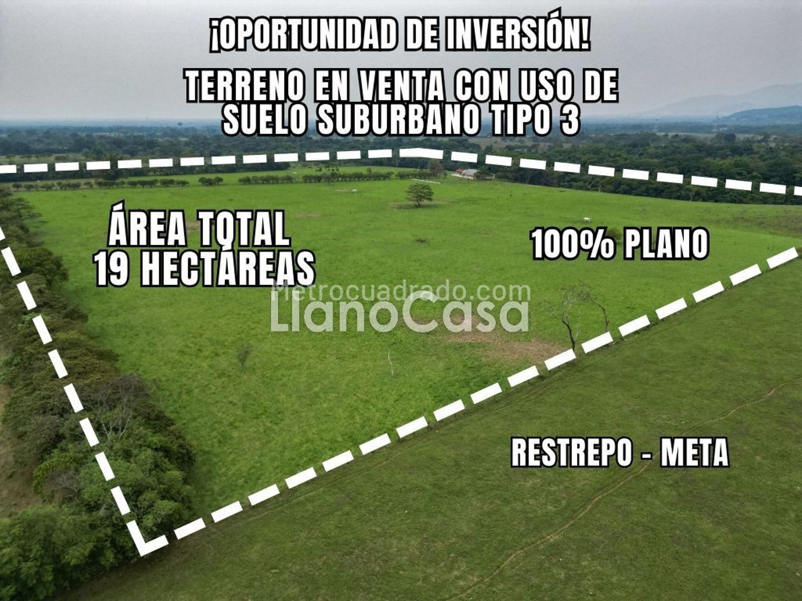 Lote de terreno de 19 hectáreas en Venta suburbano
